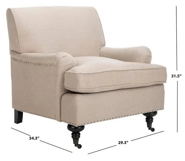 Chloe Viscose Club Chair in Antique Gold with Birch Wood Legs - The Mayfair Hall