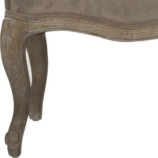 Ramsey Oak Wood Bench in Taupe with Cabriole Legs - The Mayfair Hall