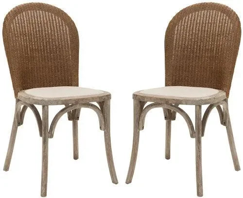Kioni Oak Wood Dining Chair in Taupe (Set of 2) - The Mayfair Hall