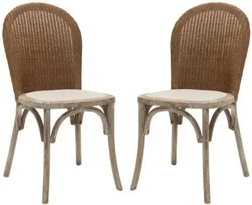 Kioni Oak Wood Dining Chair in Taupe (Set of 2) - The Mayfair Hall