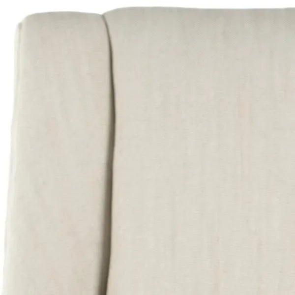 Morris Linen Dining Chair in Beige with Sloping Arm - The Mayfair Hall