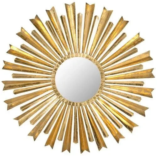 Golden Arrows Sunburst Iron Mirror in Antique Gold - The Mayfair Hall