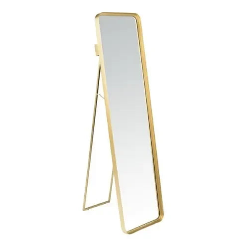 Lerna Iron Mirror in Brushed Brass - The Mayfair Hall