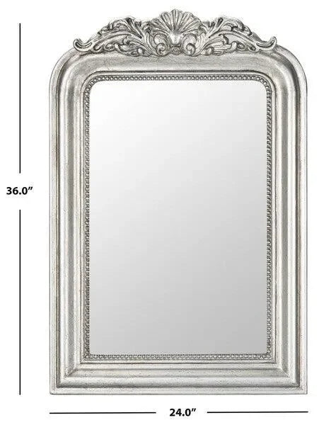 Wenda Wood Mirror in Antique Silver - The Mayfair Hall