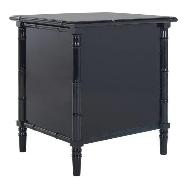 Mina Wood Nightstand in Navy Blue with 3 Drawers - The Mayfair Hall