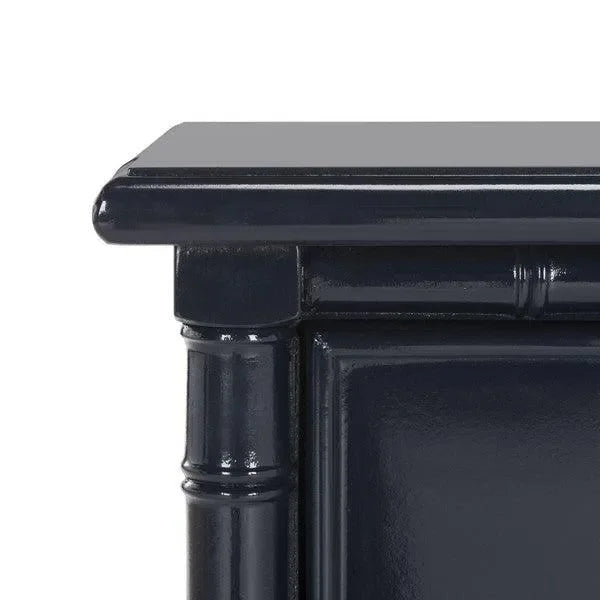 Mina Wood Nightstand in Navy Blue with 3 Drawers - The Mayfair Hall