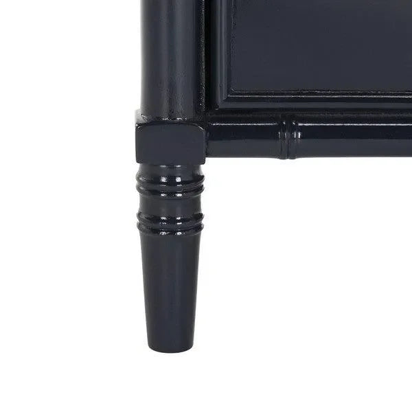 Mina Wood Nightstand in Navy Blue with 3 Drawers - The Mayfair Hall