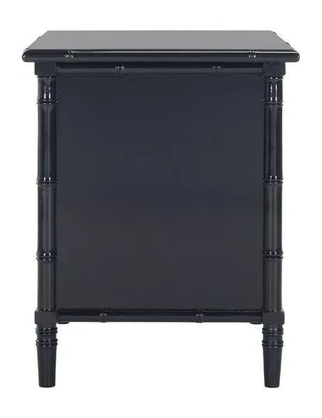 Mina Wood Nightstand in Navy Blue with 3 Drawers - The Mayfair Hall