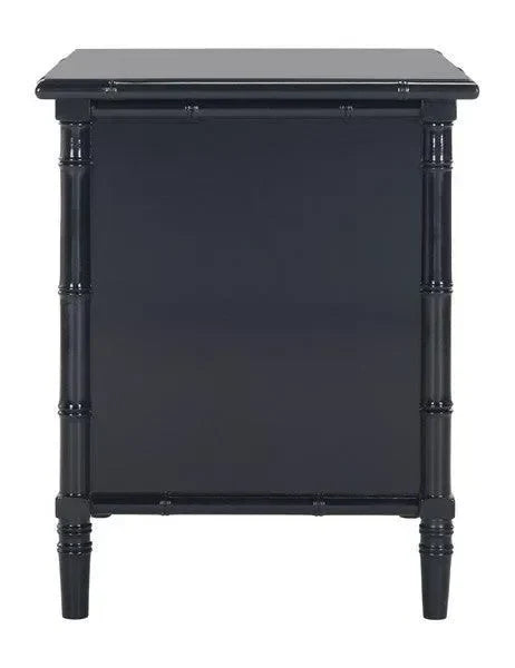Mina Wood Nightstand in Navy Blue with 3 Drawers - The Mayfair Hall