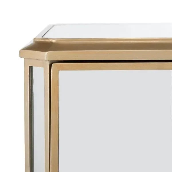 Giana Mirrored Nightstand in Gold with 3 Drawers - The Mayfair Hall