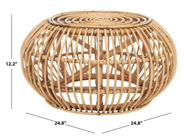 Jacynda Rattan Ottoman in Honey Brown - The Mayfair Hall