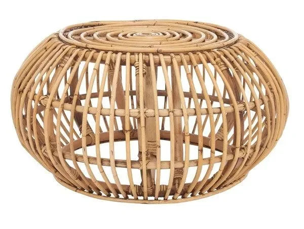 Jacynda Rattan Ottoman in Honey Brown - The Mayfair Hall