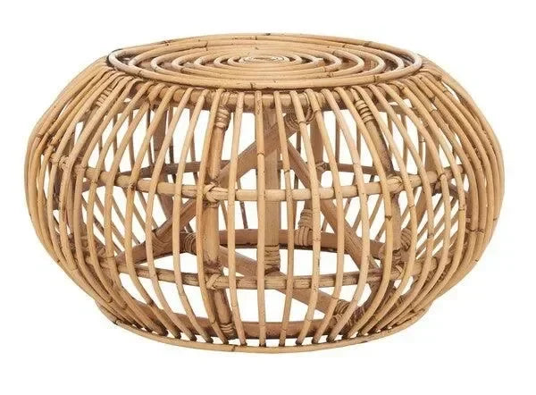 Jacynda Rattan Ottoman in Honey Brown - The Mayfair Hall