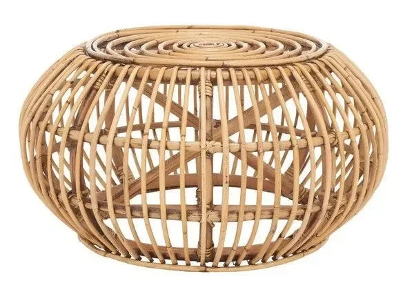 Jacynda Rattan Ottoman in Honey Brown - The Mayfair Hall