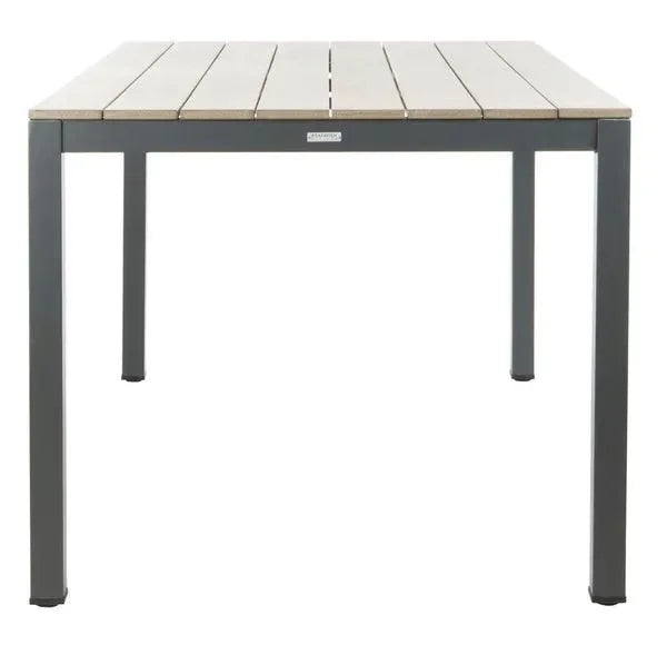 Beldan Wood Outdoor Dining Table in Distressed Taupe - The Mayfair Hall