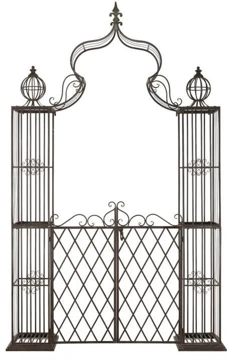 Beatrix Metal Arbor in Rustic Brown - The Mayfair Hall