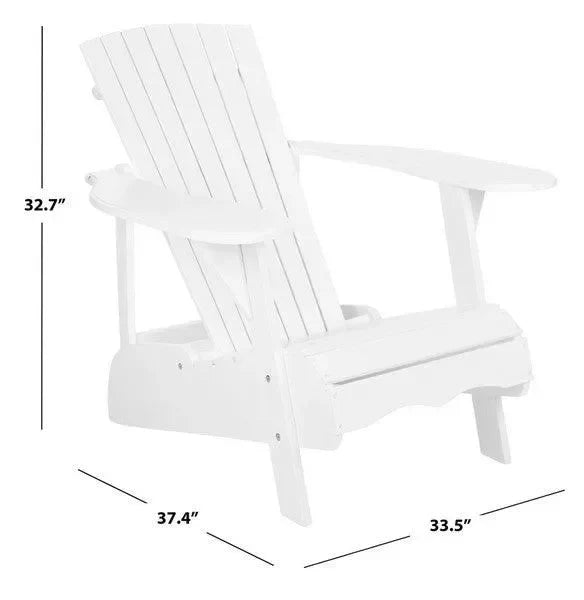 Mopani Acacia Wood Adirondack Chair in White - The Mayfair Hall