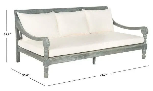 Pasadena Acacia Wood Daybed in Ash Gray - The Mayfair Hall