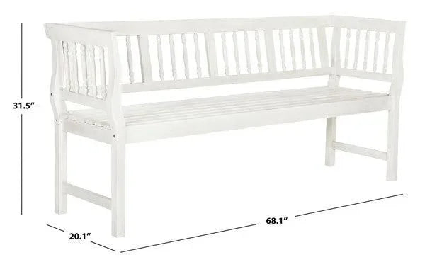 Safavieh Brentwood Antique White Garden Bench