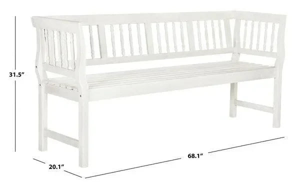 Safavieh Brentwood Antique White Garden Bench