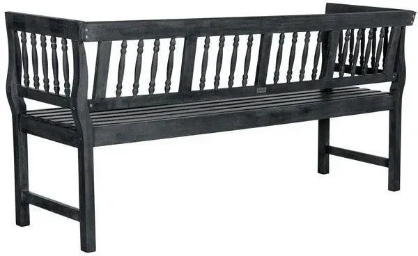 Brentwood Acacia Wood Bench in Dark Slate Gray - The Mayfair Hall