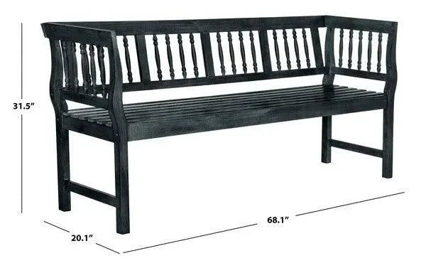 Brentwood Acacia Wood Bench in Dark Slate Gray - The Mayfair Hall