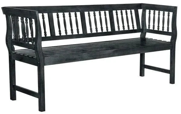 Brentwood Acacia Wood Bench in Dark Slate Gray - The Mayfair Hall