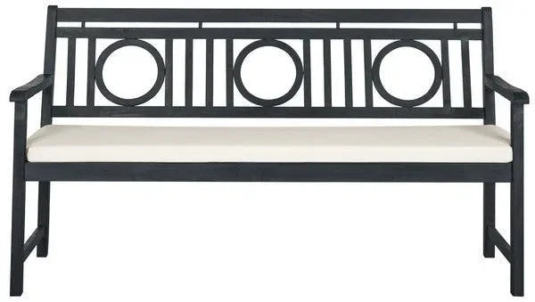 Safavieh Montclair Slate British Garden Bench w/ Cushion