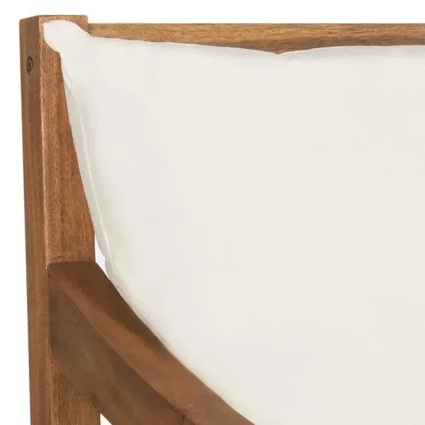 Pomona Acacia Wood Outdoor Chaise Loungers in Natural and Beige - The Mayfair Hall