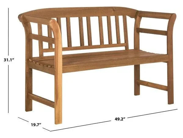 Porterville Natural Wood Garden Bench - The Mayfair Hall