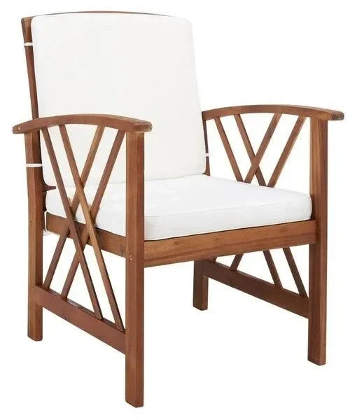 Fontana Acacia Wood Outdoor Set in Natural with Cushions (4 Piece) - The Mayfair Hall