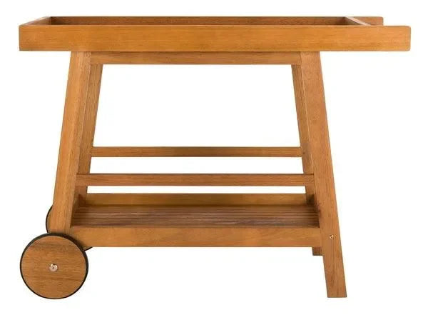 Renzo Wood Bar Cart in Natural - The Mayfair Hall