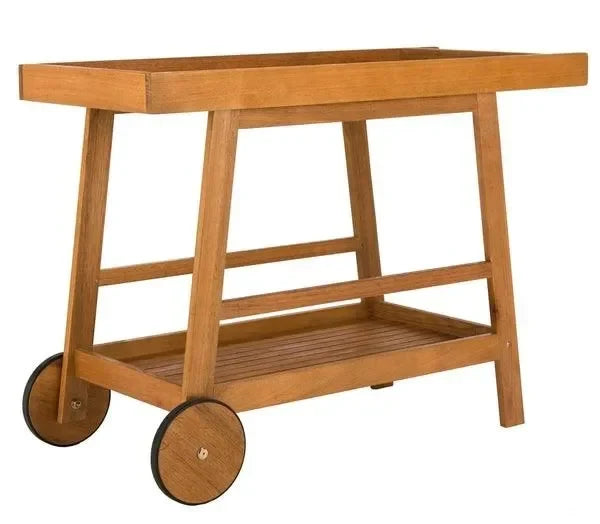 Renzo Wood Bar Cart in Natural - The Mayfair Hall