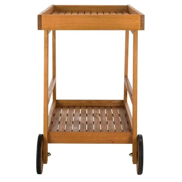 Renzo Wood Bar Cart in Natural - The Mayfair Hall