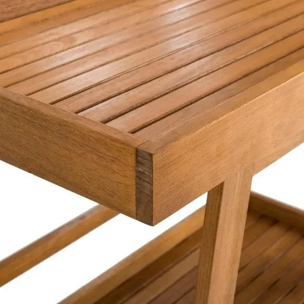 Renzo Wood Bar Cart in Natural - The Mayfair Hall