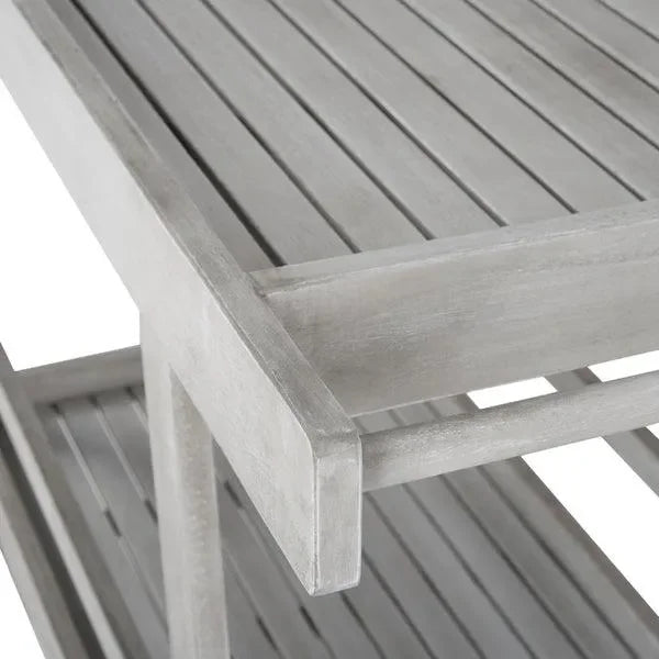 Renzo Wood Bar Cart in Gray Wash - The Mayfair Hall