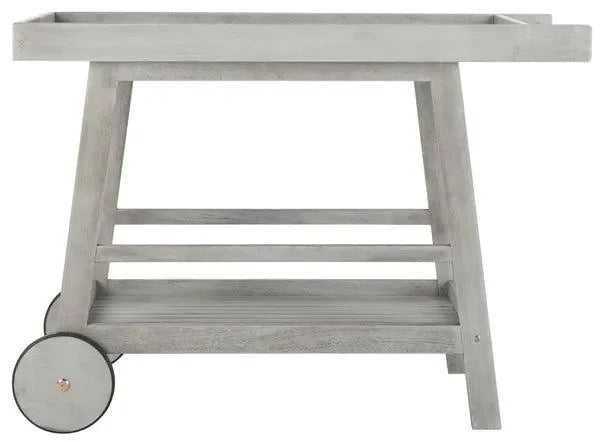 Renzo Wood Bar Cart in Gray Wash - The Mayfair Hall