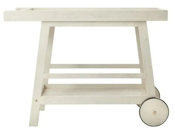 Renzo Wood Bar Cart in White - The Mayfair Hall