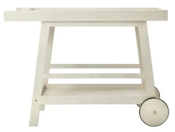Renzo Wood Bar Cart in White - The Mayfair Hall