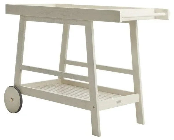 Renzo Wood Bar Cart in White - The Mayfair Hall