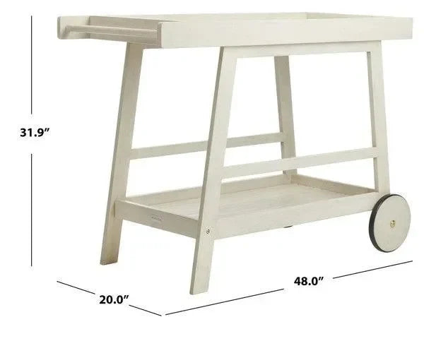 Renzo Wood Bar Cart in White - The Mayfair Hall