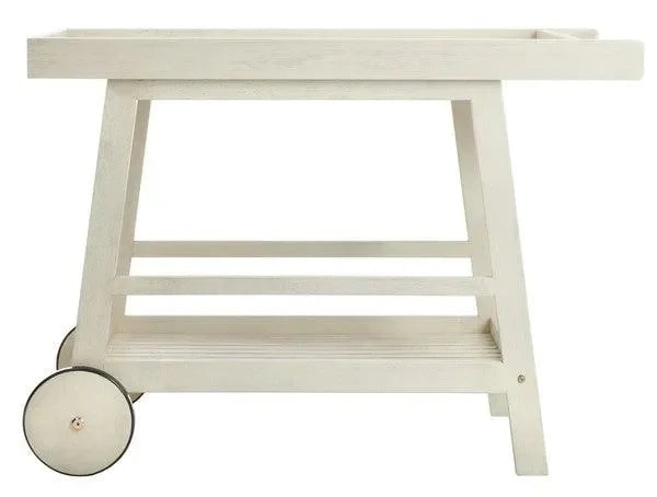 Renzo Wood Bar Cart in White - The Mayfair Hall