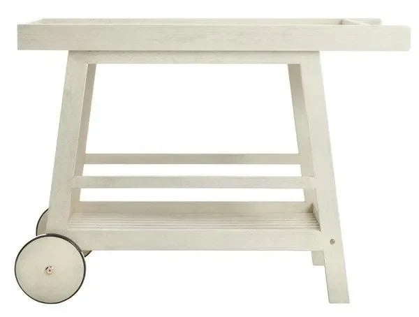 Renzo Wood Bar Cart in White - The Mayfair Hall