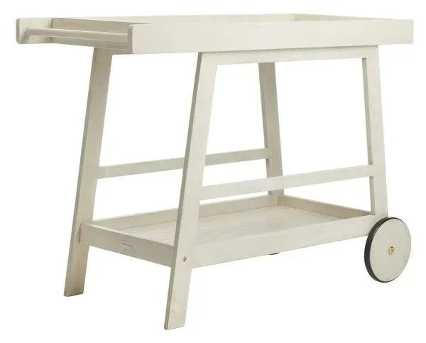 Renzo Wood Bar Cart in White - The Mayfair Hall