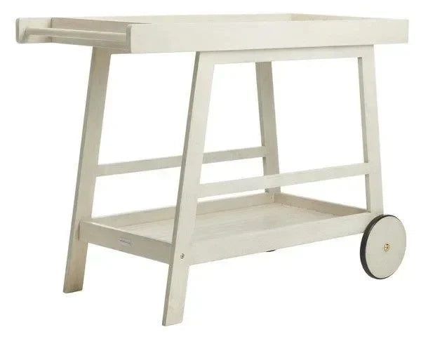 Renzo Wood Bar Cart in White - The Mayfair Hall