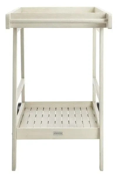 Renzo Wood Bar Cart in White - The Mayfair Hall