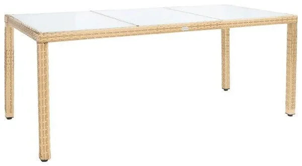 Hailee Wicker Outdoor Dining Set in Natural - The Mayfair Hall