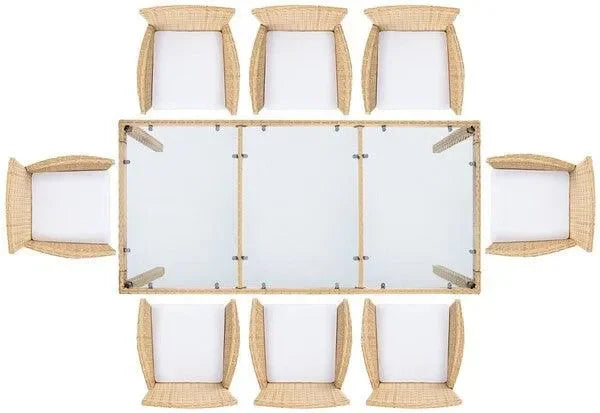 Hailee Wicker Outdoor Dining Set in Natural - The Mayfair Hall