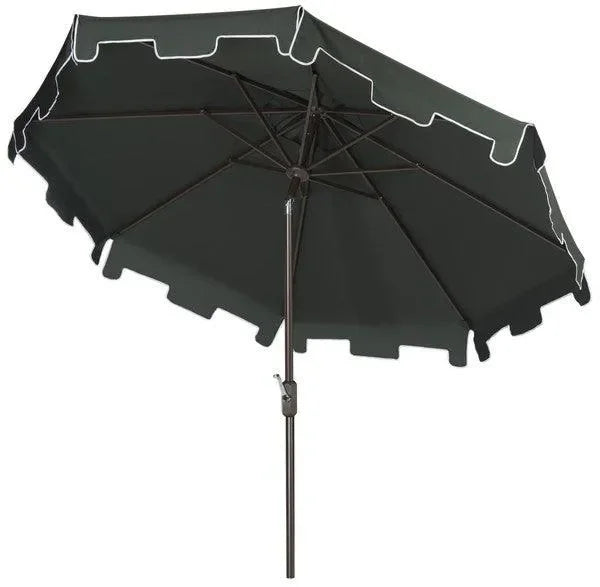 Zimmerman Polyester Crank Market Umbrella in Dark Green with Flap (9 ft) - The Mayfair Hall
