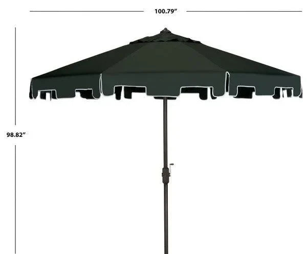Zimmerman Polyester Crank Market Umbrella in Dark Green with Flap (9 ft) - The Mayfair Hall